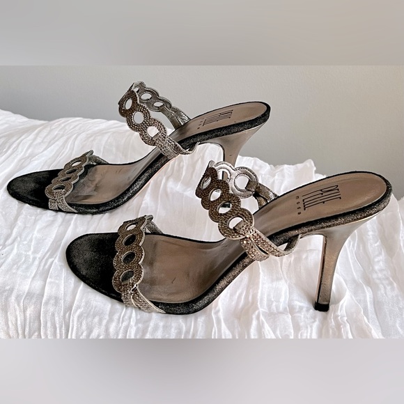 Pelle Moda “Kemp” Black & Silver Rhinestone Dressy Sandal size 8 - Picture 4 of 7